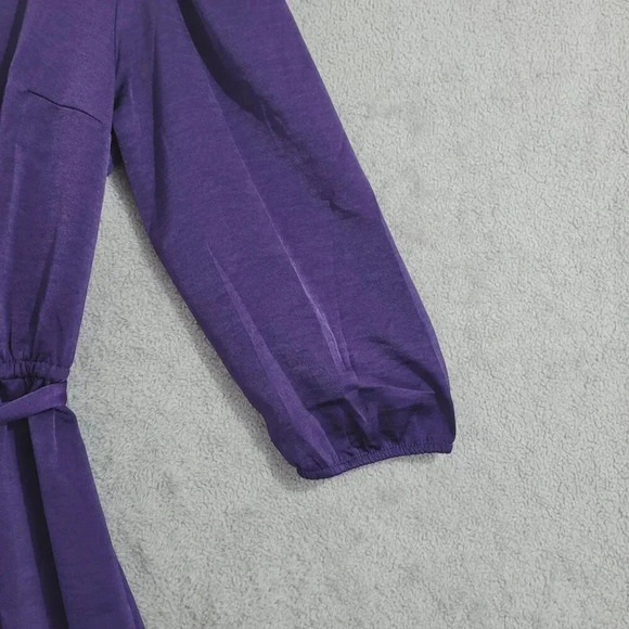 Lucky Brand Womens Midi Dress With Puff Sleeves & Belt 100% Polyester M  4CT - Picture 6 of 7